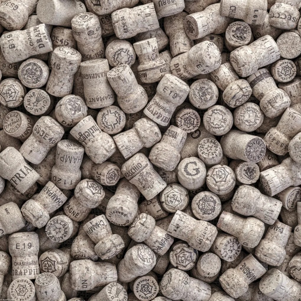 Poszter 40x40cm Pezsgős dugók, Assaf Frank