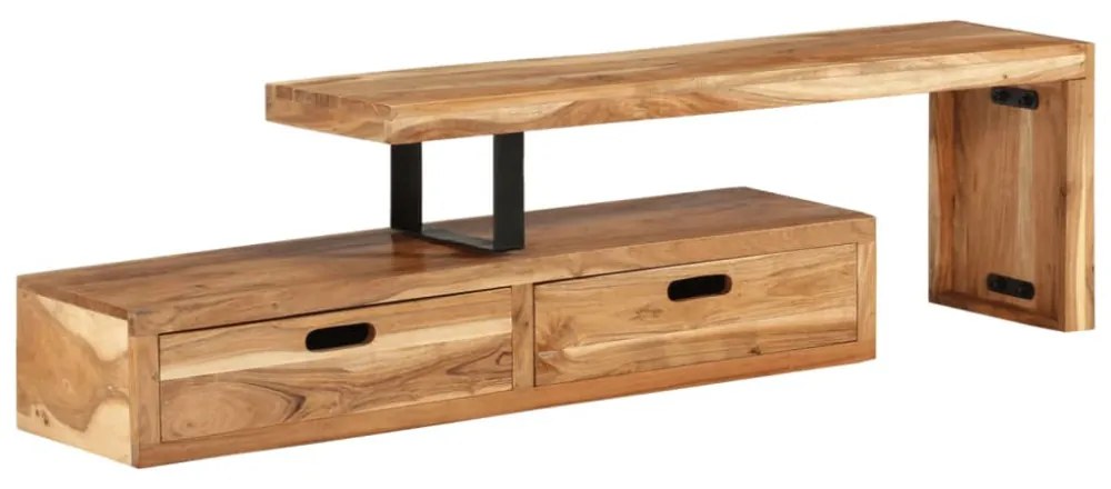 tömör akácfa TV-állvány (118-200) x 30 x 40 cm