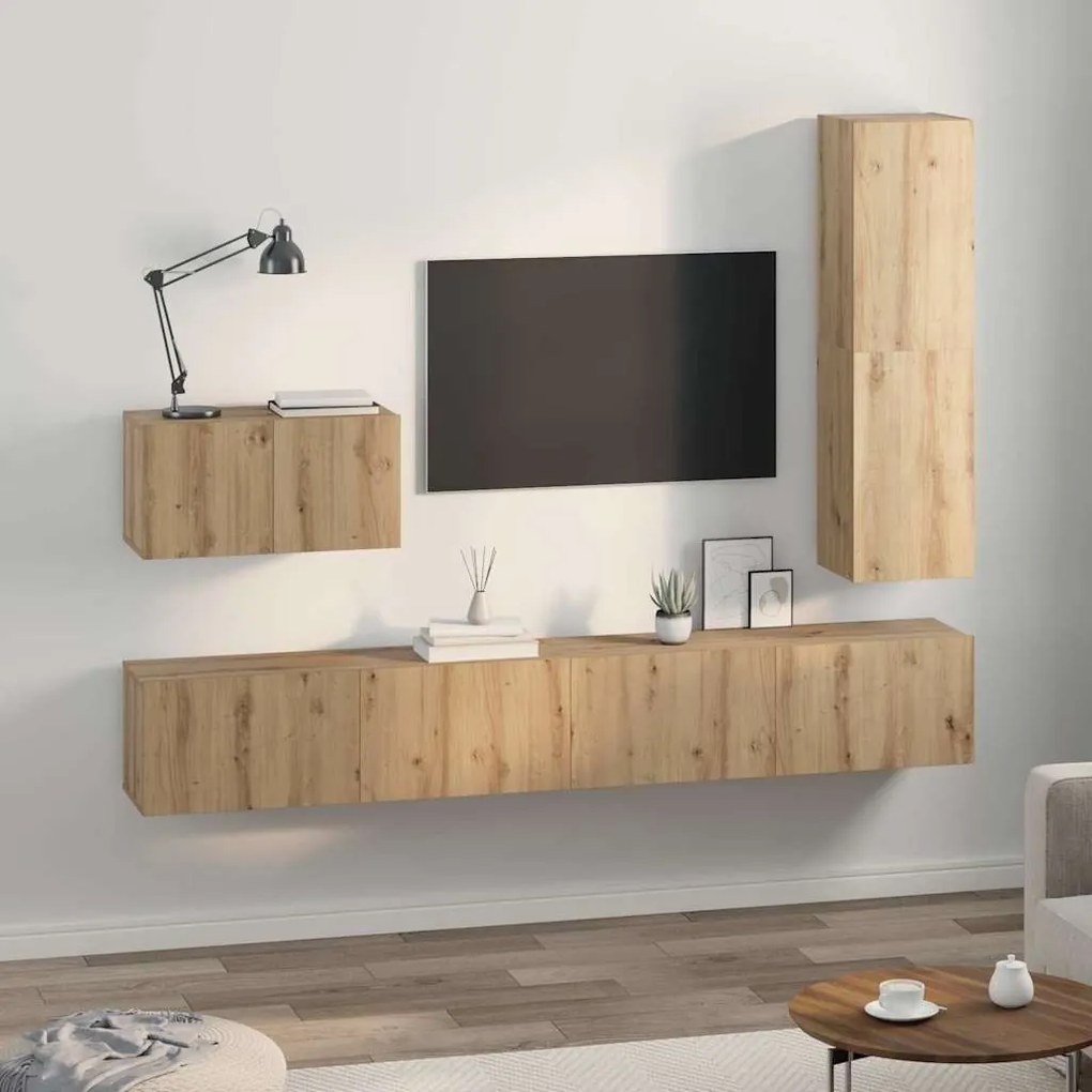 TV szekrény garnitúra 4 pcs kézműves tölgy 30.5 x 30 x 110 cm