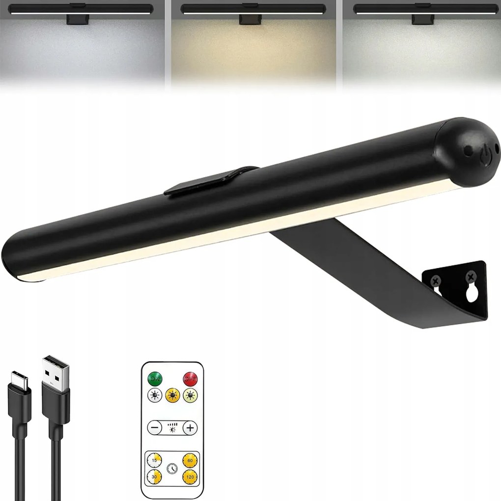 Fürdőszobai Led fali lámpa tükör fölé 3 üzemmód 30cm+TÁVIRÁNYÍTÓ