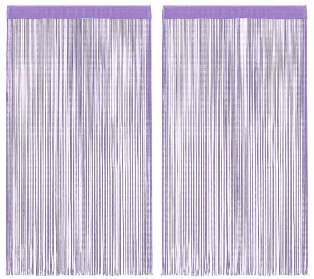 2 db lila zsinórfüggöny 100 x 250 cm