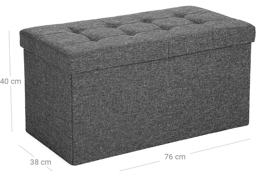 Taburett csukható fedéllel OTTOMAN 76x38 cm, sötétszürke