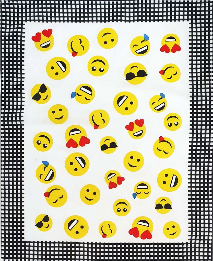 Pamut konyhai törlőkendő 50x64 Görögország szmájli fekete