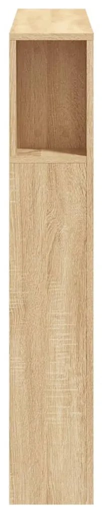 sonoma tölgy színű szerelt fa LED-es fejtámla 100x18,5x103,5 cm