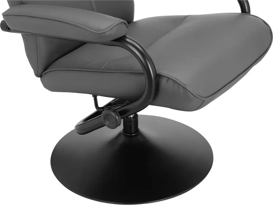 Szürke bőrutánzat relaxációs fotel lábtartóval Istad – Støraa