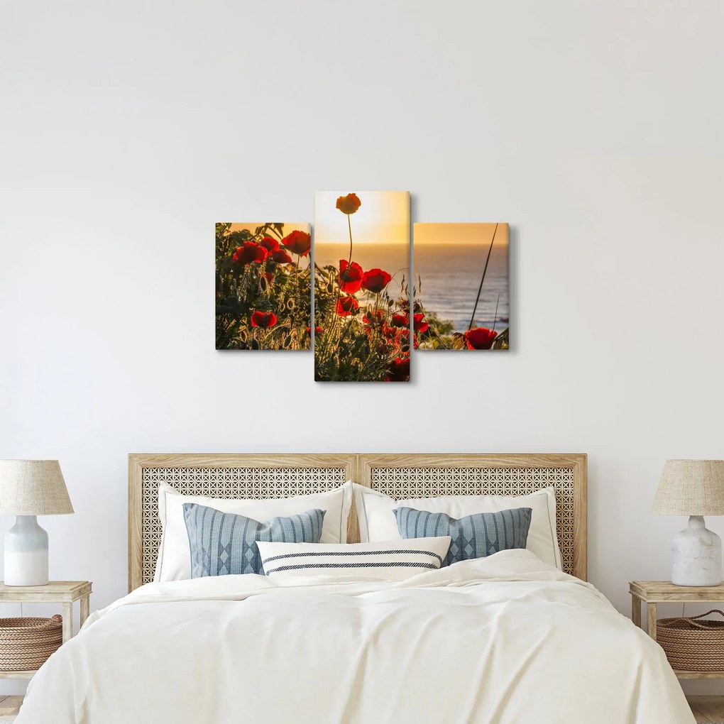 Naplemente és a pipacsok képe (90x60 cm)