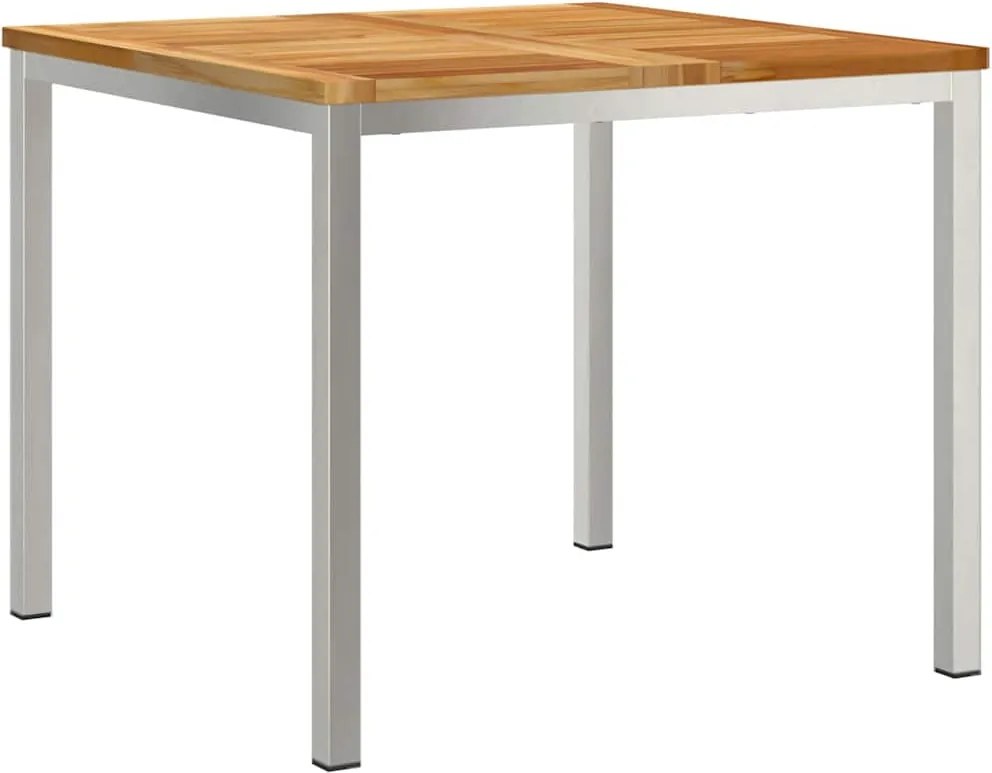 vidaXL ÉtkezőAsztal Barna 90 x 90 x 75 cm Tömör Teakfa