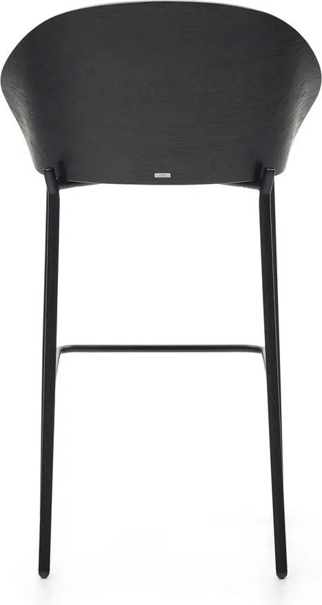 Fekete-szürke bárszék (ülésmagasság 77 cm) Eamy – Kave Home