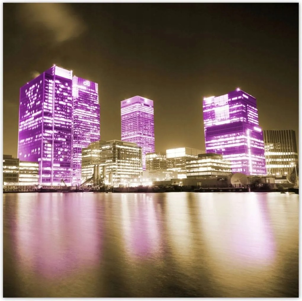 Poszterek 70x70 Anglia lila felhőkarcolói