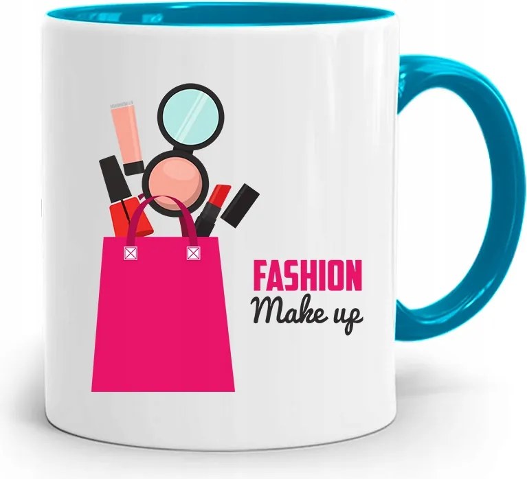 Kék Bögre Kozmetikusnak Fashion Make Up nyomott mintával