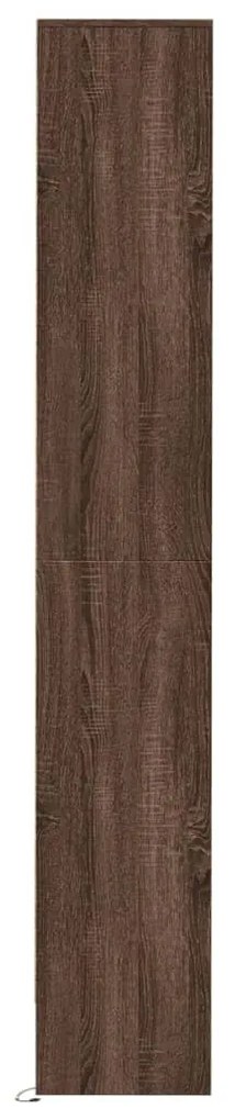 barna tölgy szerelt fa tálalószekrény LED-del 36x32,5x200 cm