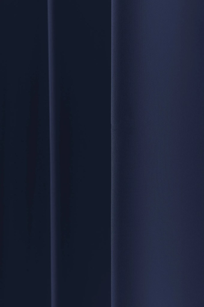 Sötétkék függöny OXFORD LIGHT 140x250 cm Felfüggesztés: Fém gyűrűk