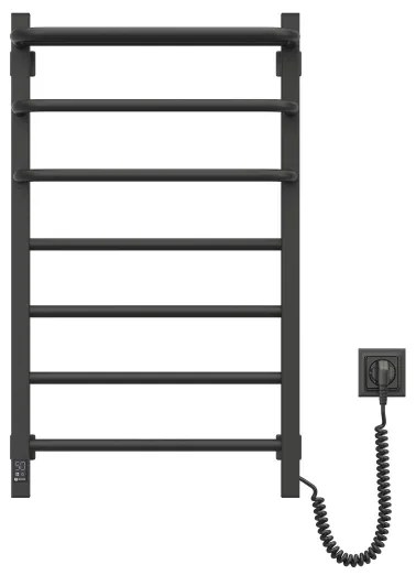 Fürdőszobai elektromos radiátor termosztáttal FORTIS 350W/230V 80,6 cm IP44 fekete jobb