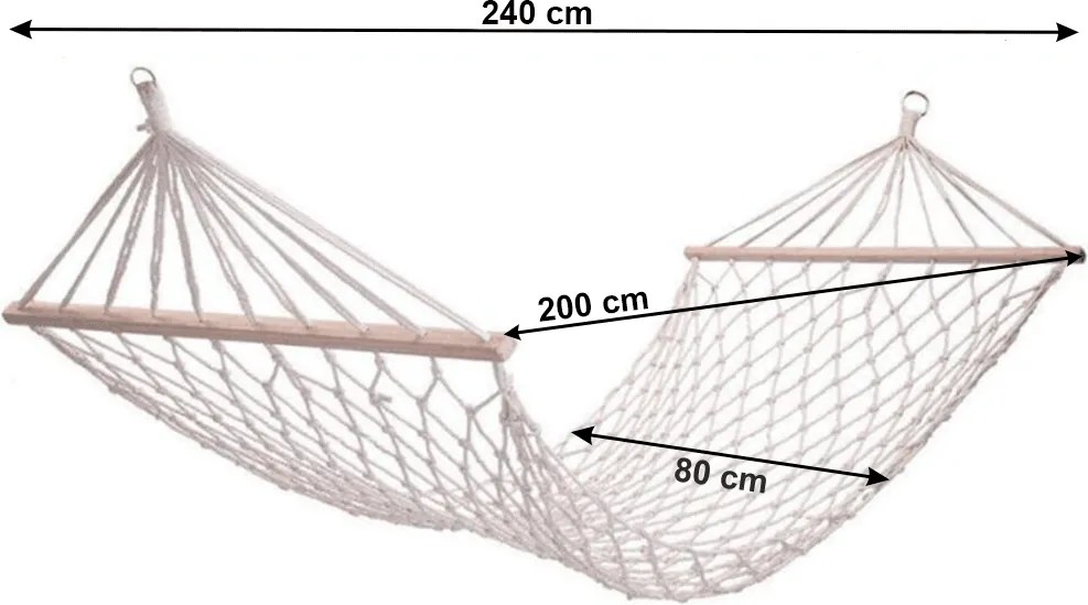 Függőágy állvány nélkül, fehér, ATIKA NEW TYP 2
