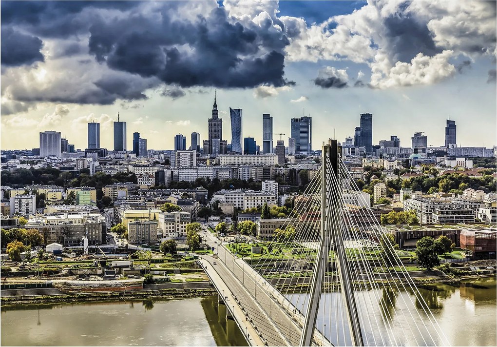 Fotótapéta Varsó Városi panoráma felhőkarcolók 416x254 +ragasztó