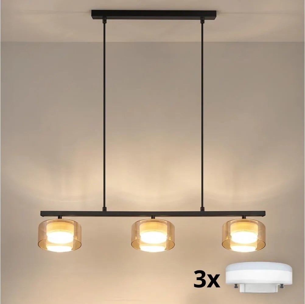 Brilagi - LED RGB dimmelhető csillár AURA LUX 3xGX53/14W/230V Wi-Fi Tuya fekete/arany