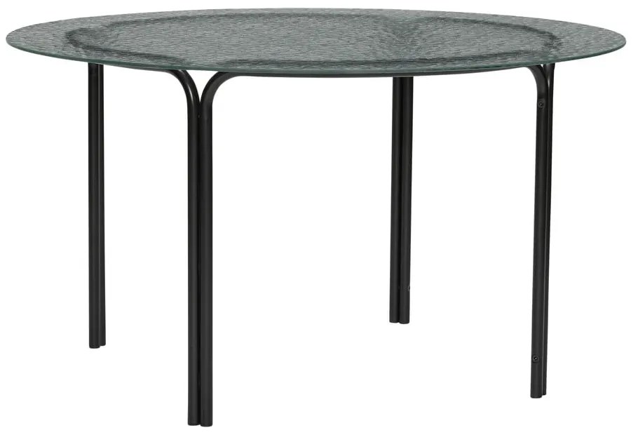 Fekete kerek dohányzóasztal üveg asztallappal ø 80 cm Orbit – Hübsch