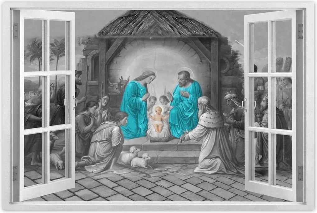 Poszterek 60x40 Szent család türkiz