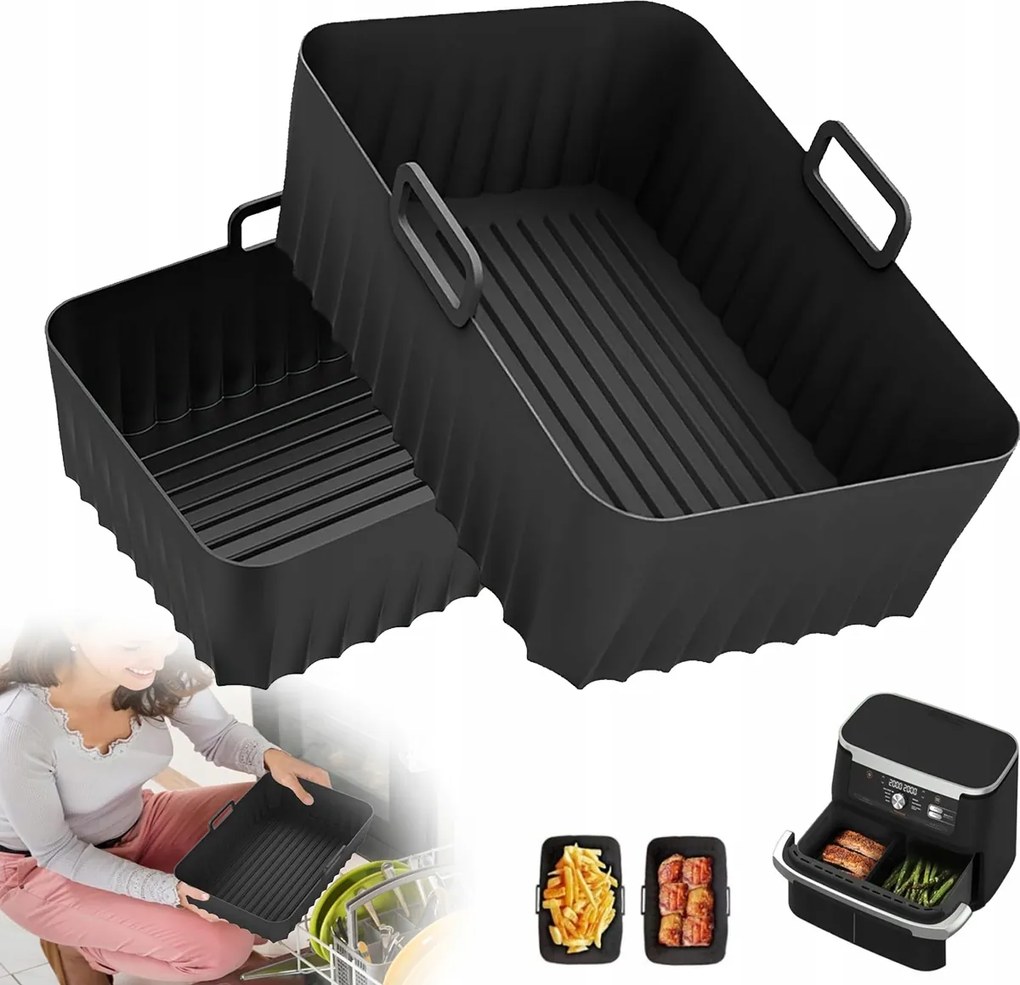 2x Olajsütő Formák Airfryer Szilikon Betét Készlet