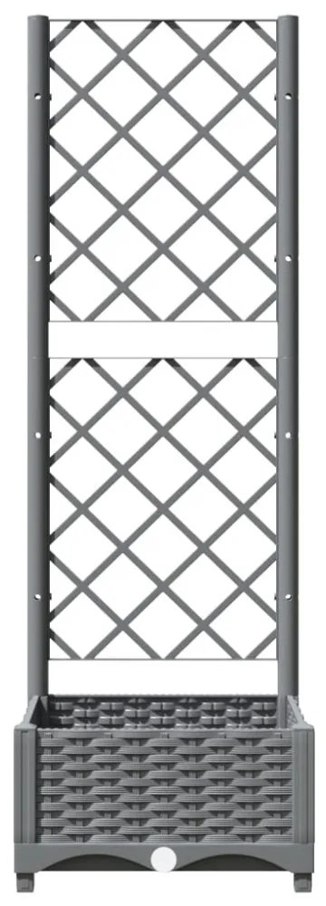 világosszürke PP rácsos kerti ültetőláda 40 x 40 x 121,5 cm