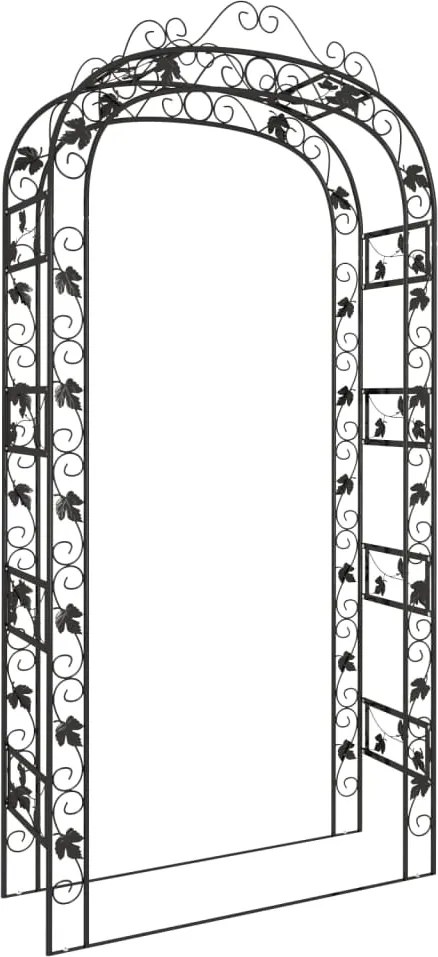 vidaXL fekete acél kerti boltív 116 x 45 x 240 cm