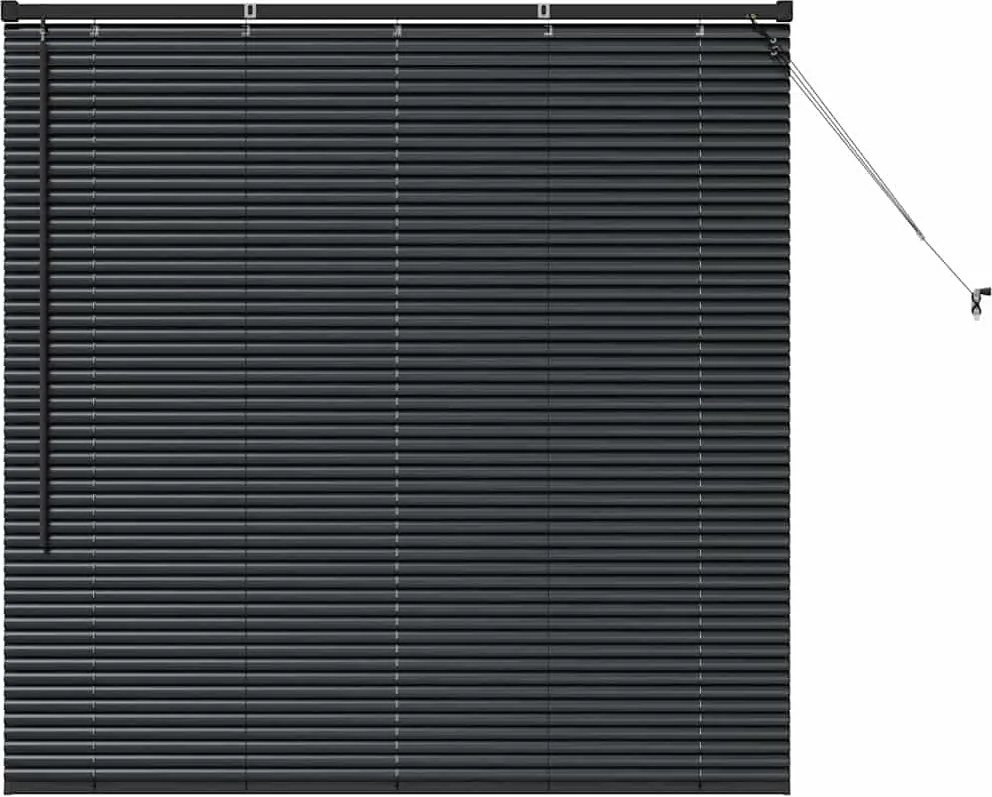 vidaXL Zsalugáter Redőnyök Fekete 130 x 125 cm Alumínium
