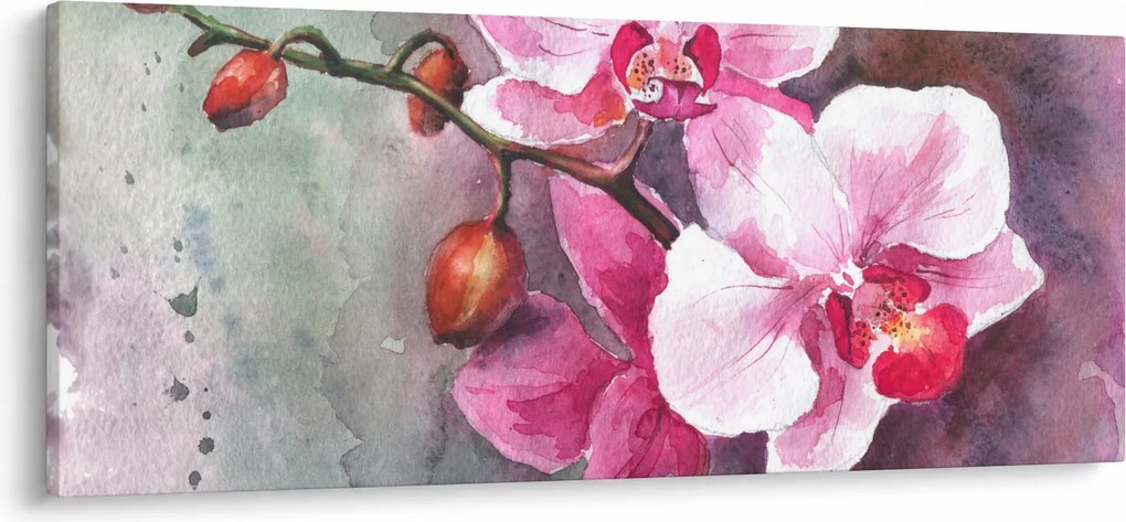 Kép - Orchideák, akvarell (120x50 cm)