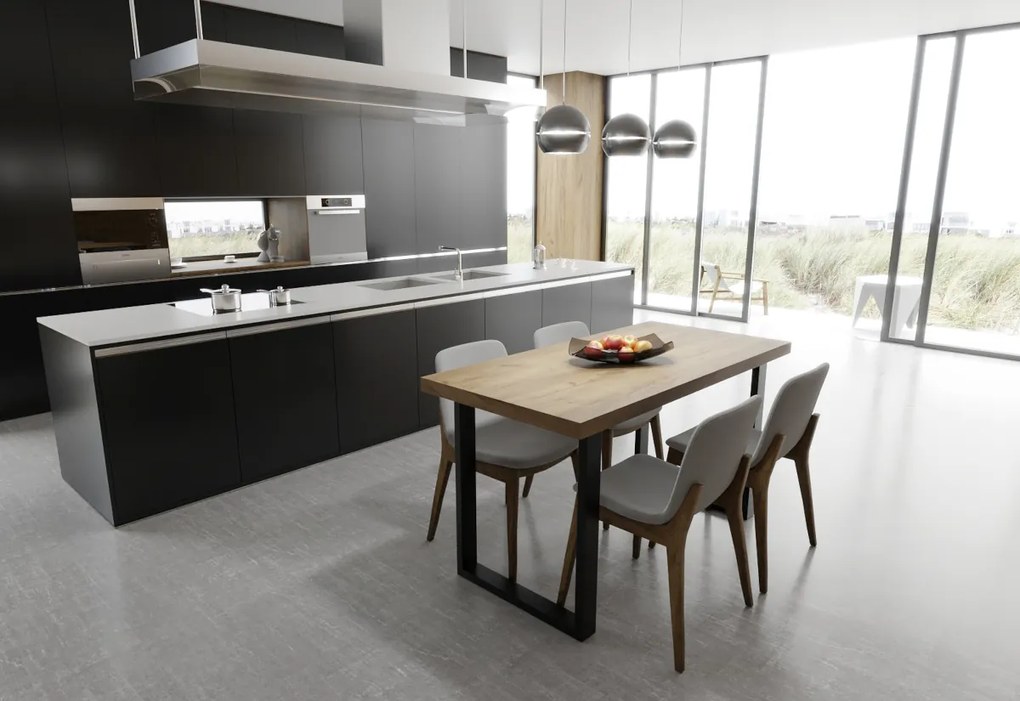 VANE étkezőasztal, 120x60x75, tölgyfa kézműves arany