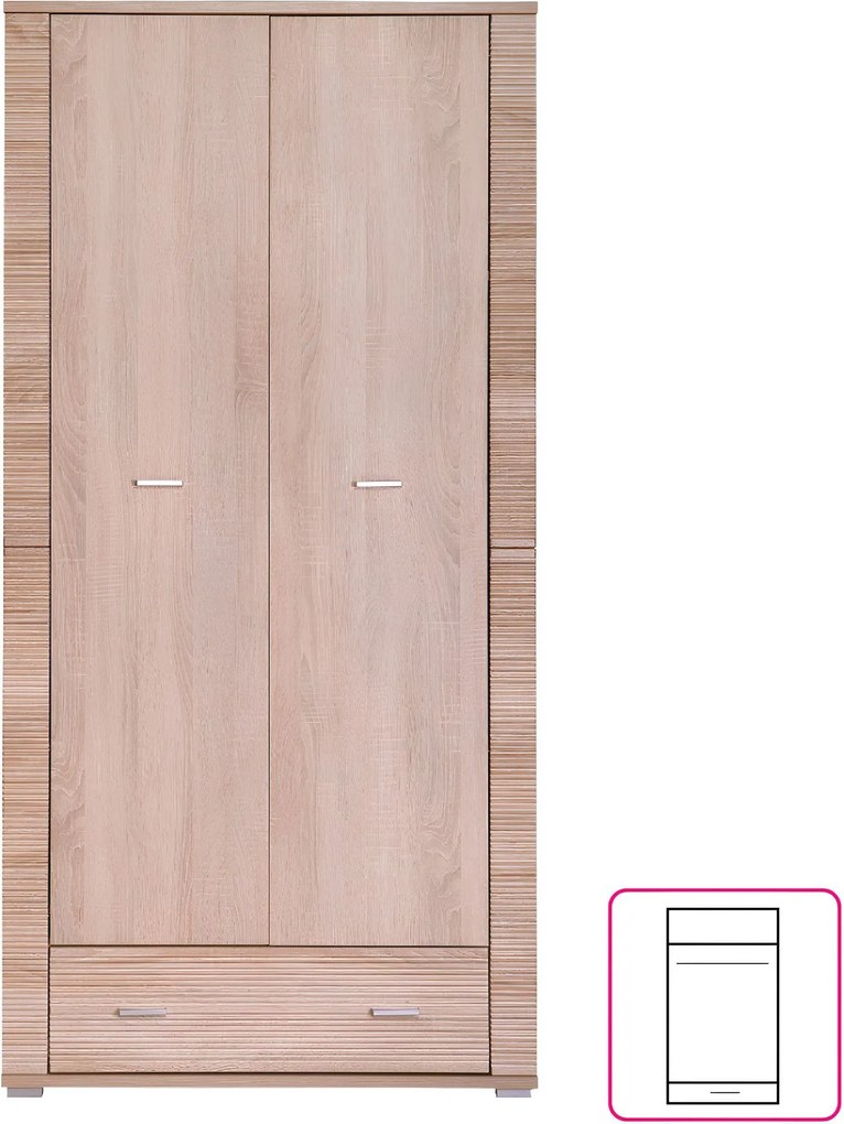 Szekrény typ 3, sonoma tölgy, GRAND