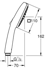 GROHE 1053162431 - VITALIO COMFORT 110 kézi zuhany, 600 mm, fekete