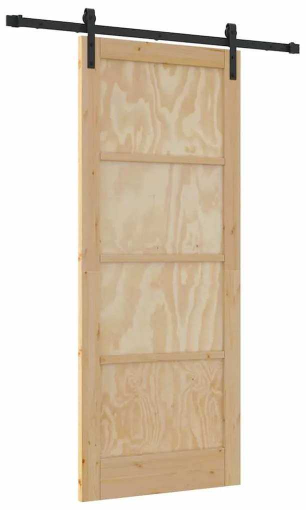 Csúszóajtó Természetes és fekete 83 x 202 cm