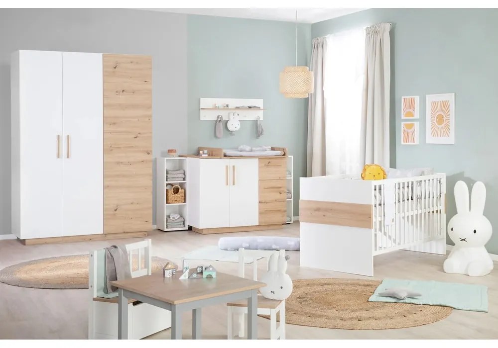 Fehér-natúr színű babaágy 70x140 cm Lion – Roba