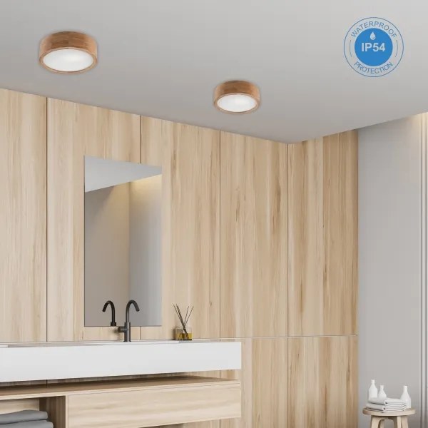 OAK mennyezeti lámpa, 2xE27/15W/230V, IP54, tölgy, Ø 27 cm