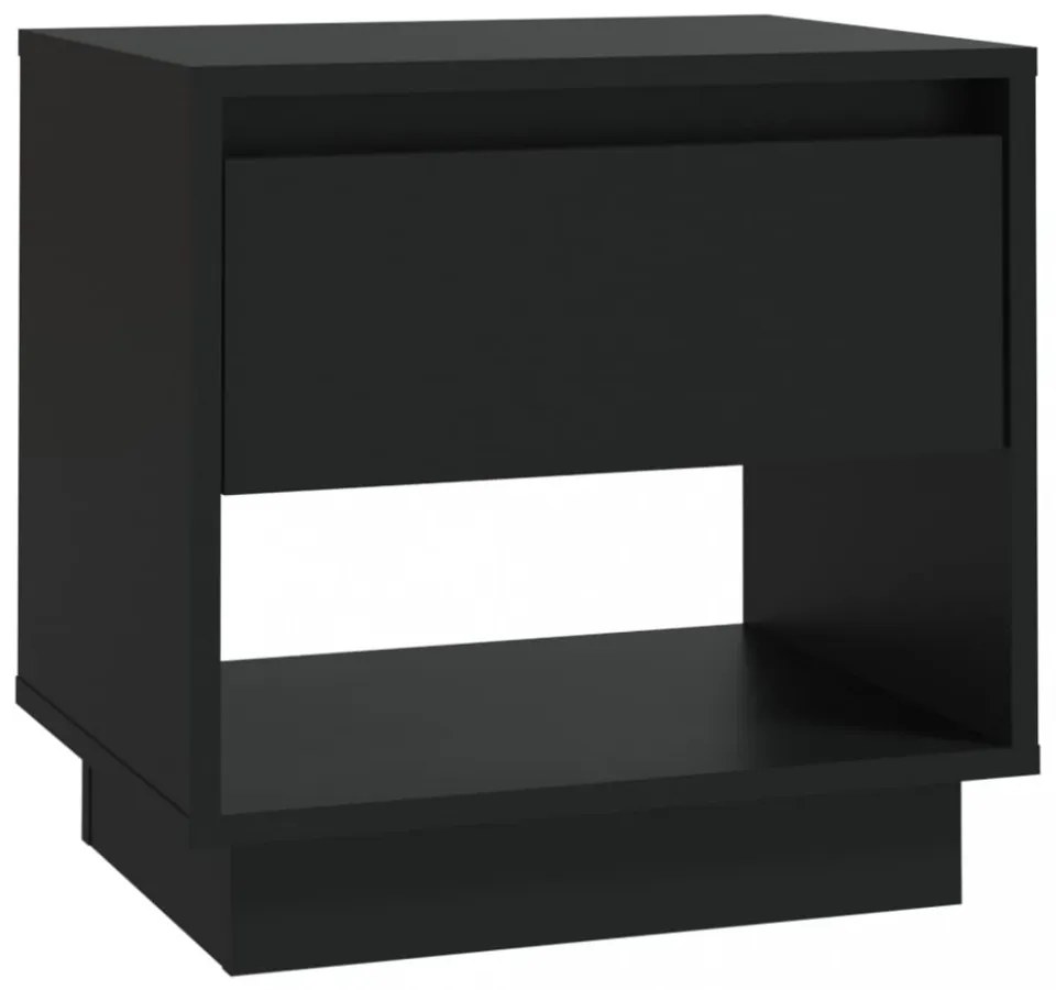 2 db fekete forgácslap éjjeliszekrény 45 x 34 x 44 cm