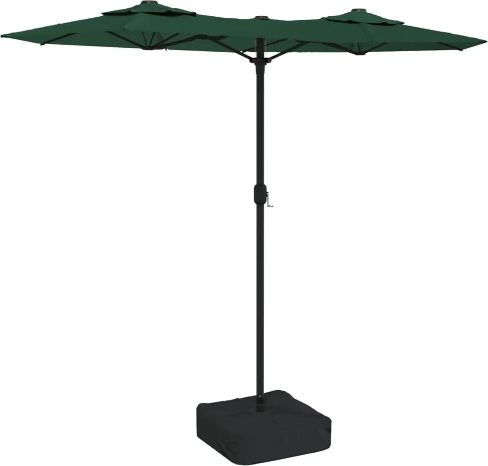 vidaXL zöld dupla tetős napernyő 316x145 cm