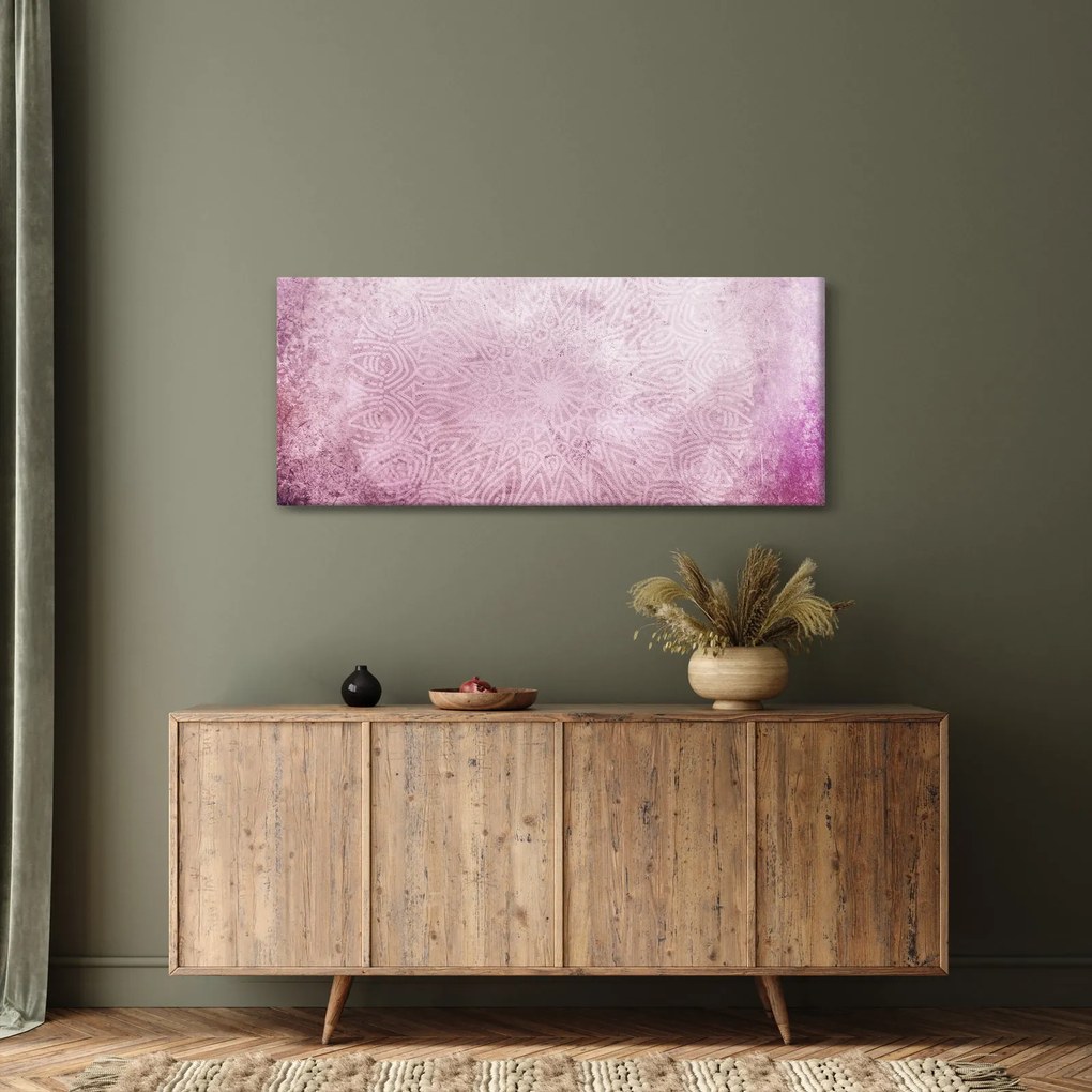 Kép - Mandala rózsaszín falon (120x50 cm)