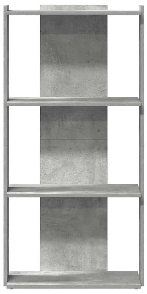 Könyvespolc 3 szintes beton szürke 60x30x120 cm műfa