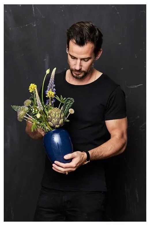 Sötétkék kőedény váza (magasság 20 cm) Gastro Blue – Bitz