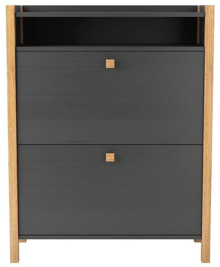 Bode sötétszürke cipősszekrény, két fiókkal - Woodman