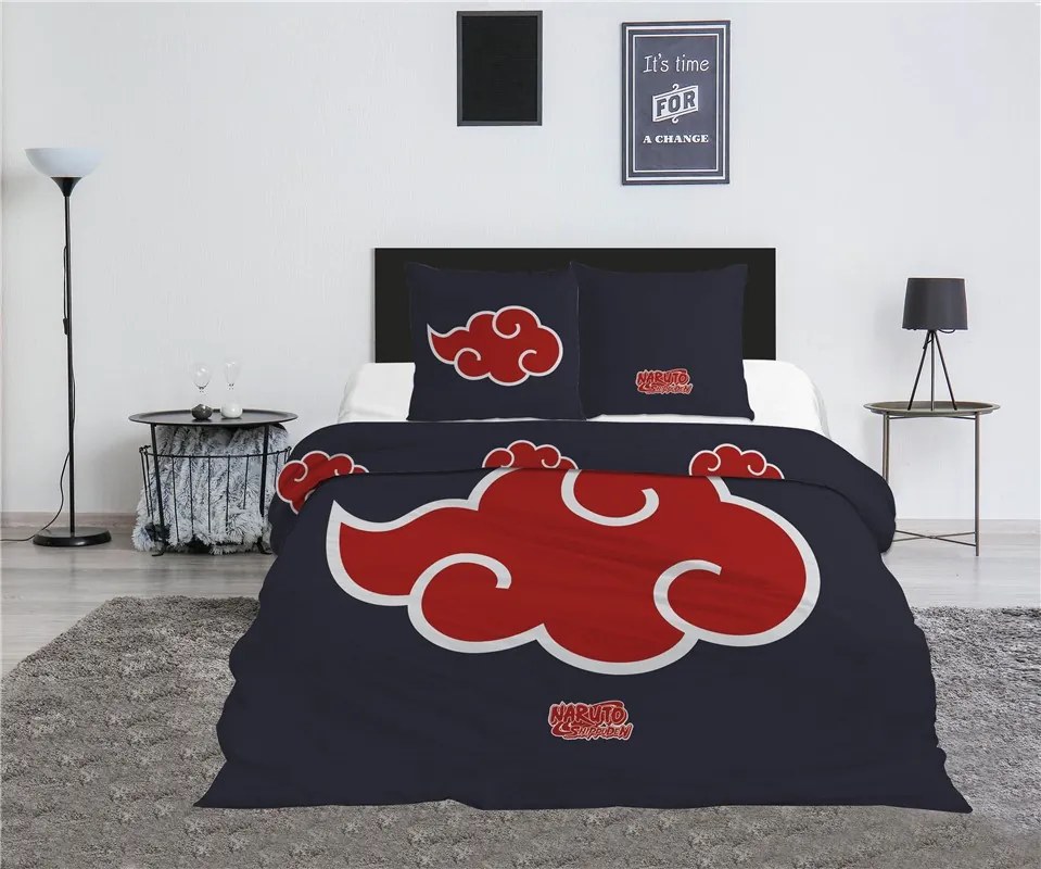 Naruto Akatsuki dupla, kétszemélyes ágyneműhuzat 240×220cm, 65x65 cm