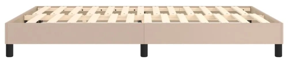 cappuccino színű műbőr rugós ágykeret 140 x 190 cm