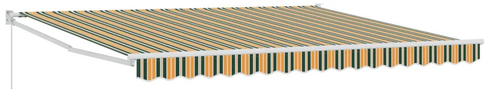Kézi Behúzható Napellenző Zöld és Sárga 400x300 cm