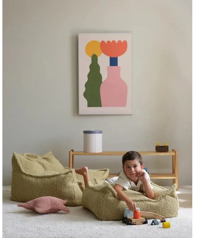 Rózsaszín buklé párna gyerek kanapéhoz Star – Wigiwama