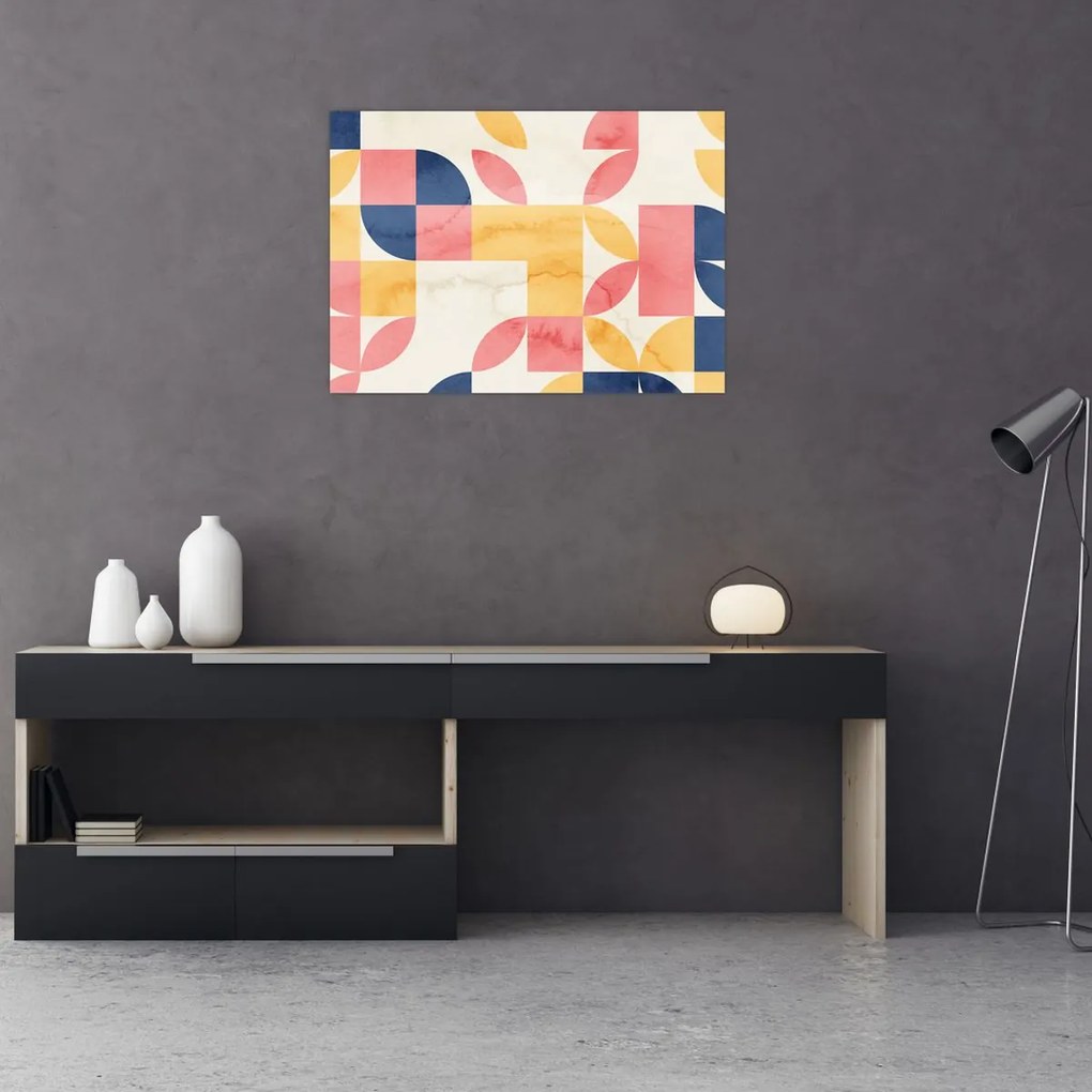 Kép - Absztrakció retro mintákkal (70x50 cm)