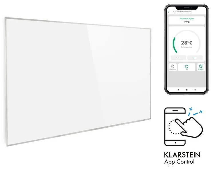 Klarstein Wonderwall 960 Smart, infravörös hősugárzó, 80 x 120 cm, 960 W, heti időzítő, IP24, fehér