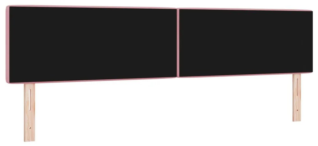 Fejtámla Kristálygombos Rózsaszín 200 cm Bársony