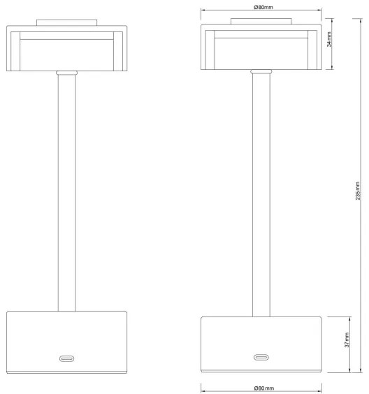 Globo 21026S - LED Dimmelhető asztali lámpa SHIRA LED/2,5W/3,7V 2700/4000/6500K fekete