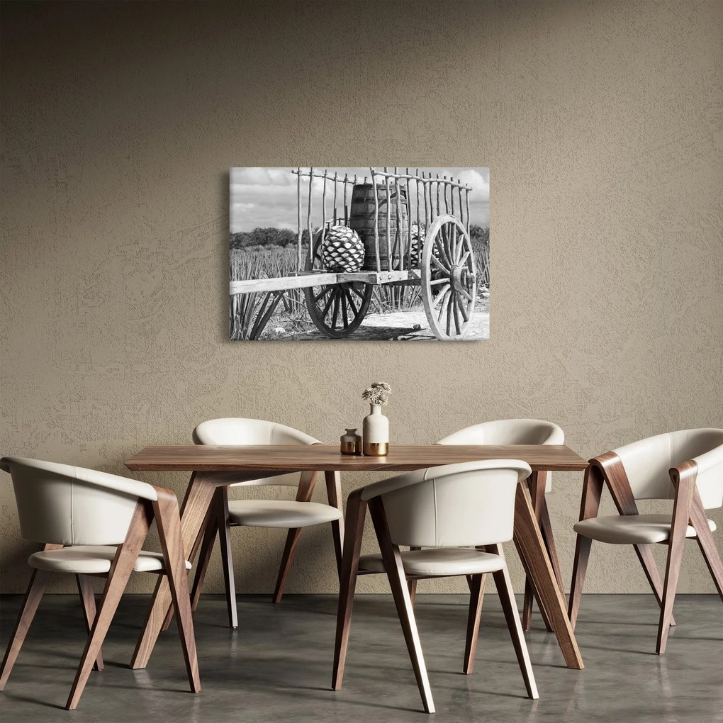 Kép - Utánfutó, fekete-fehér (90x60 cm)
