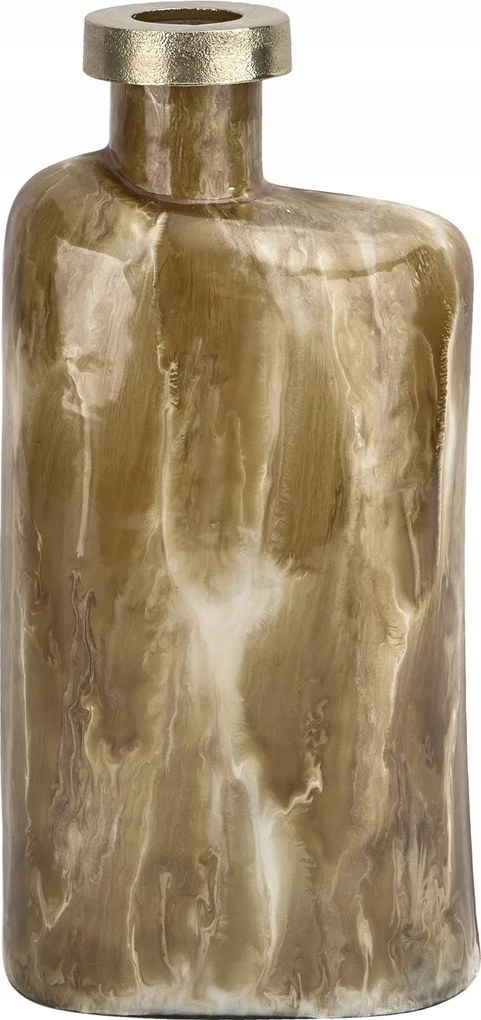 Üveg váza 30 cm bézs-barna IR0036