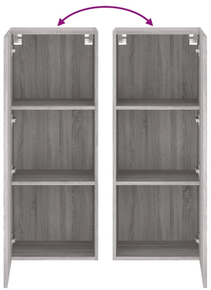 szürke sonoma színű szerelt fa TV-szekrény 40,5 x 30 x 102 cm